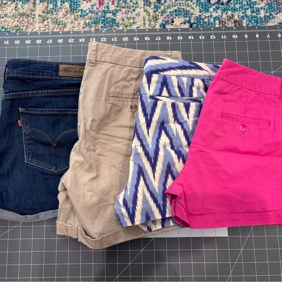 GAP Pants - Levi Dark Blue Denim Shorts with GAP Mixed Color, Tan and Pink bundle